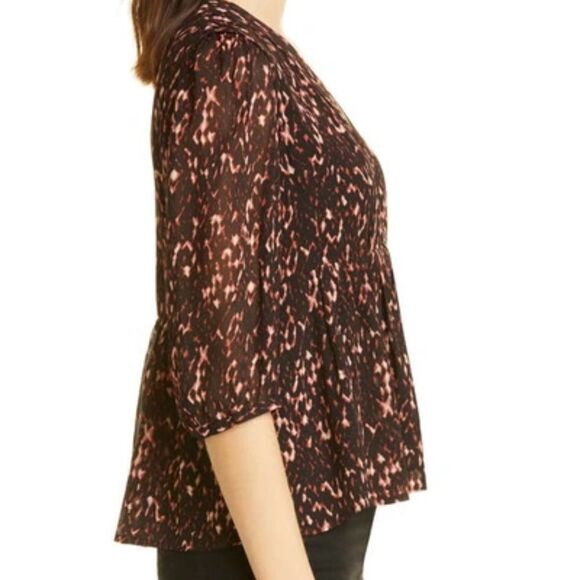 NWT BA&SH Puzy Peplum Top In Noir - size M - Picture 5 of 11